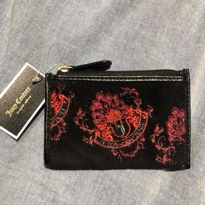 NWT Juicy Couture Y2K Black Red Velour Key Purse